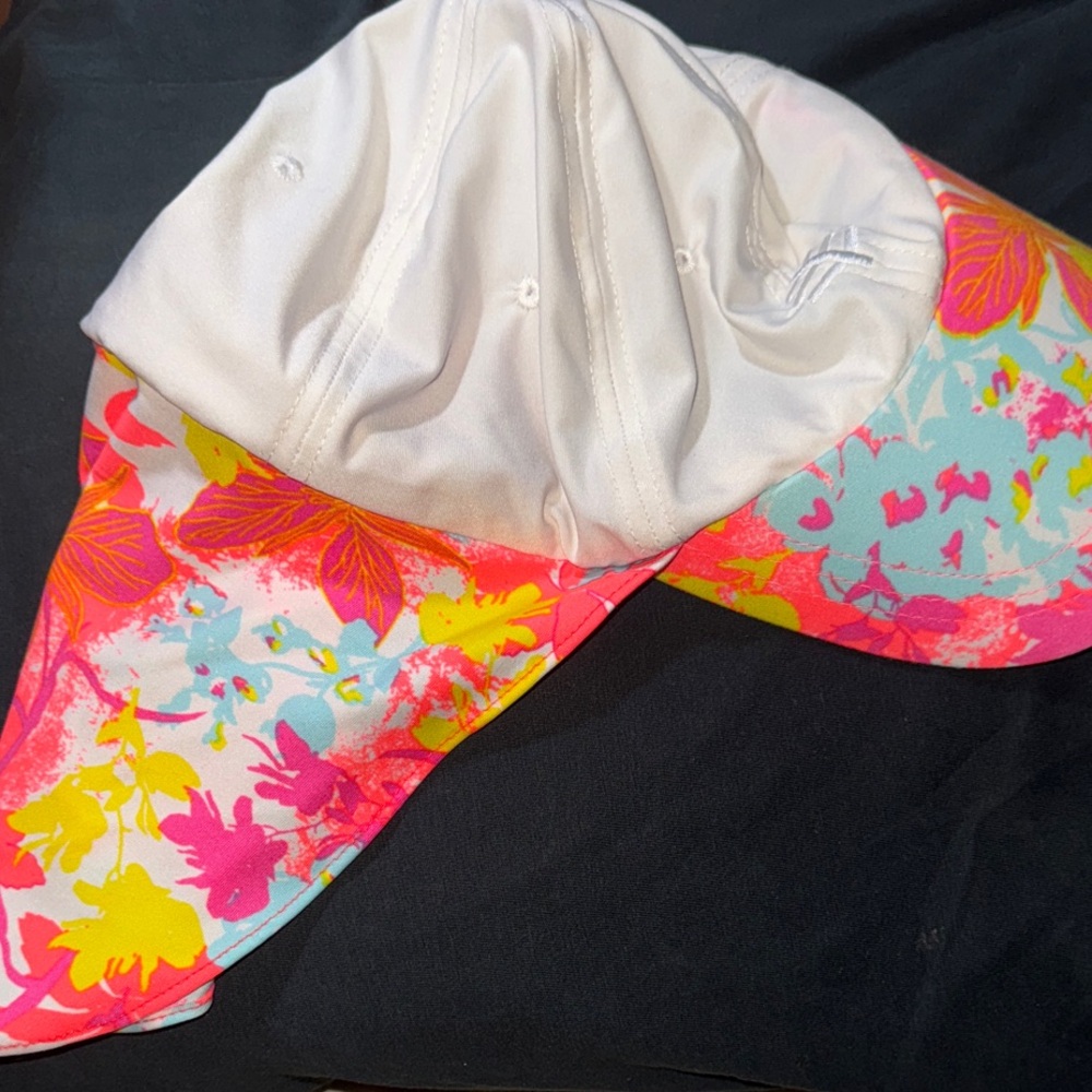 Coolibar Floral Sun Hat - Pink and White S/M size